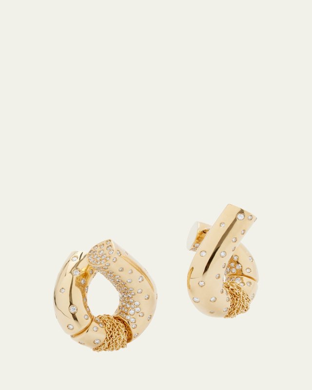 18k Fairmined Yellow Gold Oera Earrings with Diamonds